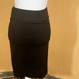 Helmut Lang Black Stretch Pencil Skirt – Wide Grosgrain Waistband | Made in USA